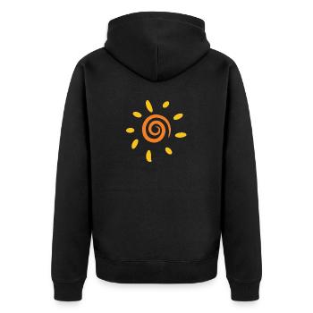 soleil plage aquarelle trait vacances mer - Veste à capuche bio Premium Unisexe - noir - Dos - Nico (187cm)