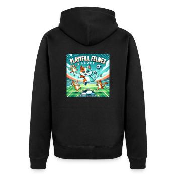 Chats de football 003 - Veste à capuche bio Premium Unisexe - noir - Dos - Nico (187cm)
