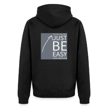 If you want to be a friend just be... - Unisex Premium Bio Zip Hoodie - Schwarz - Hinten - Nico (187cm)