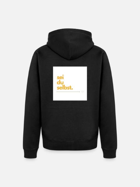 Sei du selbst - Unisex Premium Bio Zip Hoodie - Schwarz