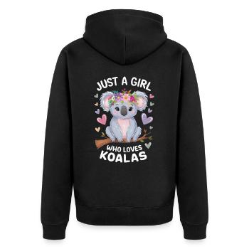 Koala Koala Koala Ours Koala Animal - Veste à capuche bio Premium Unisexe - noir - Dos - Nico (187cm)
