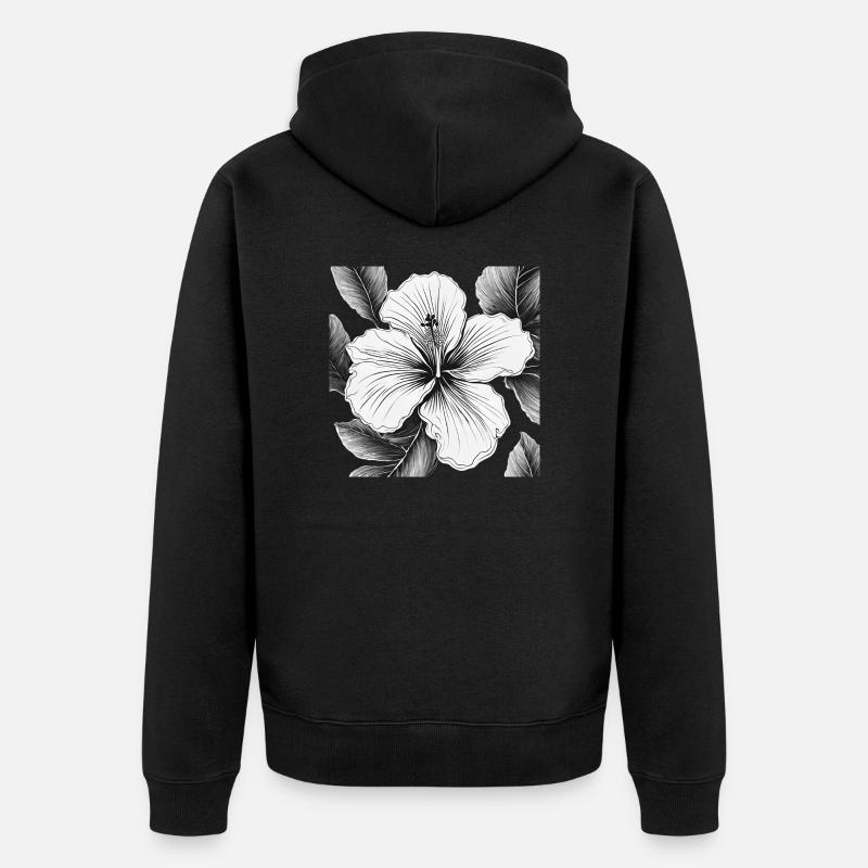 Fleur Hibiscuse LK - Veste à capuche bio Premium Unisexe - noir