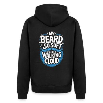 Bart Schnurrbart Bärtige Männer - Unisex Premium Bio Zip Hoodie - Schwarz - Hinten - Nico (187cm)