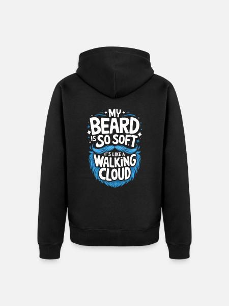 Beard Mustache Bearded Men - Unisex Premium Organic Zip Hoodie - black