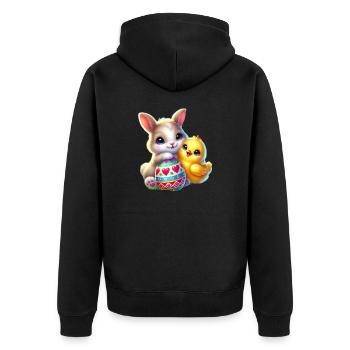 Oeuf de poussin de lapin de Pâques - Veste à capuche bio Premium Unisexe - noir - Dos - Nico (187cm)