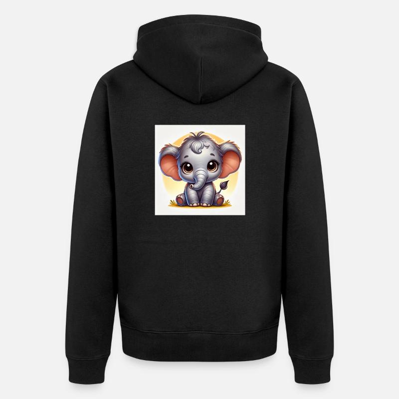 Bébé éléphant - Veste à capuche bio Premium Unisexe - noir