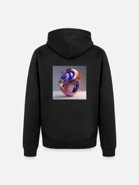 Kunst Ring - Unisex Premium Bio Zip Hoodie - Schwarz