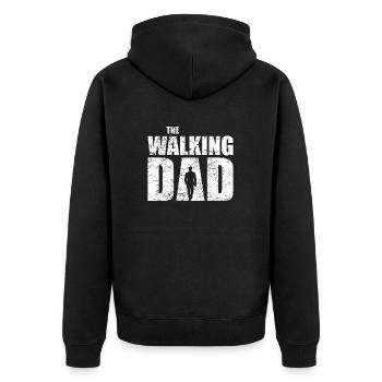 The Walking Dad | Retro Vintage Used Look - Unisex Premium Bio Zip Hoodie - Schwarz - Hinten - Nico (187cm)