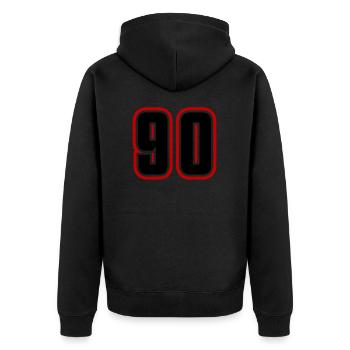 90 number symbol - Unisex Premium Organic Zip Hoodie - black - Back - Nico (187cm)