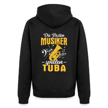 Orchester Tubist Die besten Musiker spielen Tuba - Unisex Premium Bio Zip Hoodie - Schwarz - Hinten - Nico (187cm)