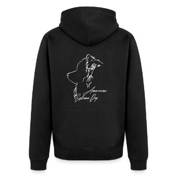 American Eskimo Dog Profile Dogs Wilsigns - Unisex Premium Organic Zip Hoodie - black - Back - Nico (187cm)