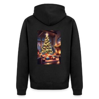 Cozy christmas home - Unisex Premium Organic Zip Hoodie - black - Back - Nico (187cm)
