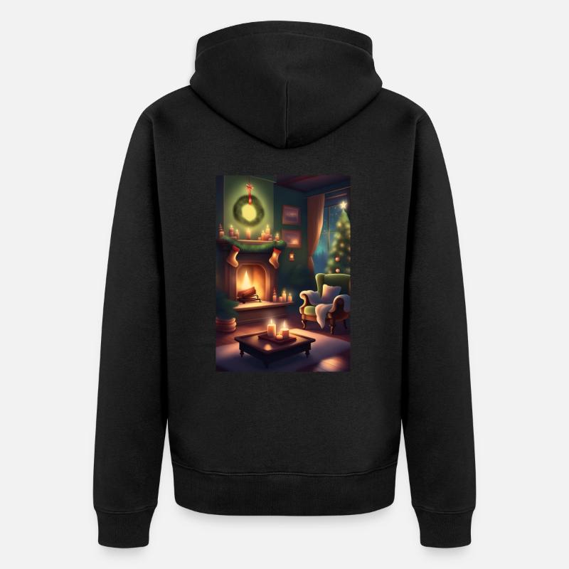 Maison de Noël verte - Veste à capuche bio Premium Unisexe - noir