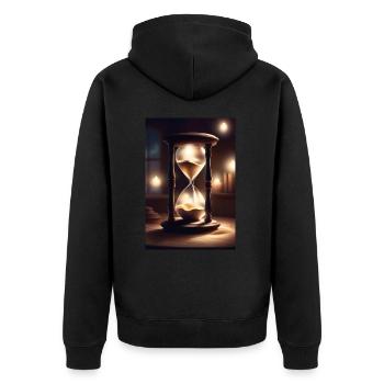 Une vieille machine à chronométrer, un sablier - Veste à capuche bio Premium Unisexe - noir - Dos - Nico (187cm)