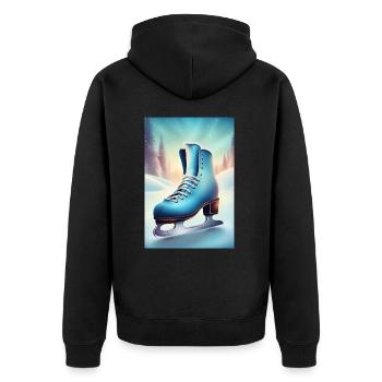 Winterliches Eiskunstlauf-Hobby - Unisex Premium Bio Zip Hoodie - Schwarz - Hinten - Nico (187cm)