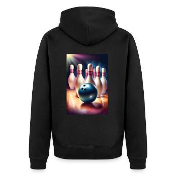 Superbe cadeau de fête des pères de bowling - Veste à capuche bio Premium Unisexe - noir - Dos - Nico (187cm)