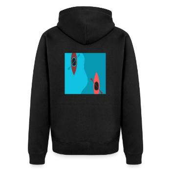 The two canoes - Unisex Premium Bio Zip Hoodie - Schwarz - Hinten - Nico (187cm)