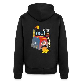 FAKT LEBEN IT S VANILLE Teil 2 - Unisex Premium Bio Zip Hoodie - Schwarz - Hinten - Nico (187cm)
