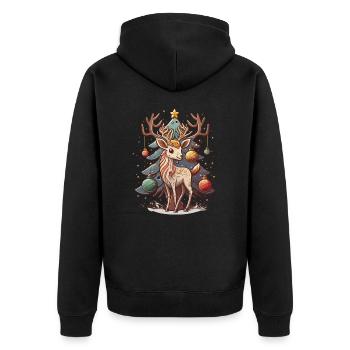 Fêtes bien-aimées des cerfs - Veste à capuche bio Premium Unisexe - noir - Dos - Nico (187cm)