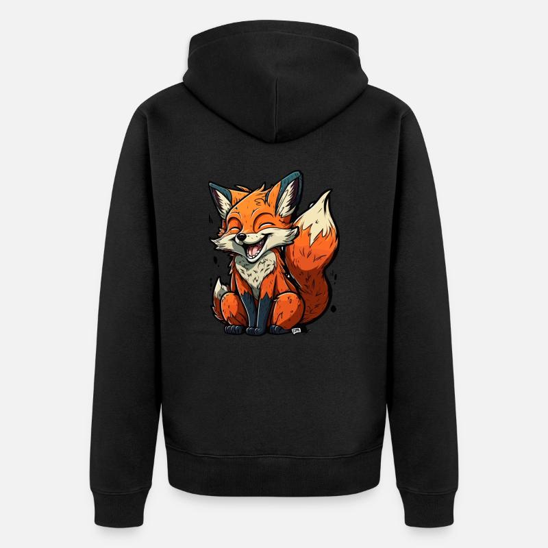 Rusé comme un renard - Veste à capuche bio Premium Unisexe - noir