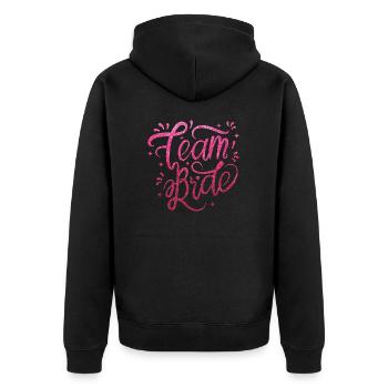 Team Bride en paillettes roses pour votre enterrement de vie de garçon - Veste à capuche bio Premium Unisexe - noir - Dos - Nico (187cm)
