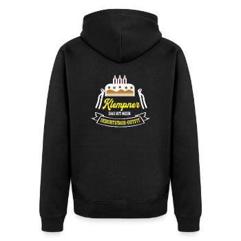 Klempner Geburtstag Klempnerei Geburtstagsgeschenk - Unisex Premium Bio Zip Hoodie - Schwarz - Hinten - Nico (187cm)