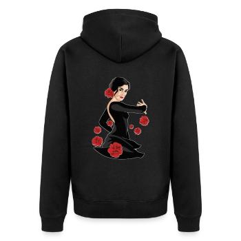ŒILLETS DANSEUSE DE FLAMENCO - Veste à capuche bio Premium Unisexe - noir - Dos - Nico (187cm)