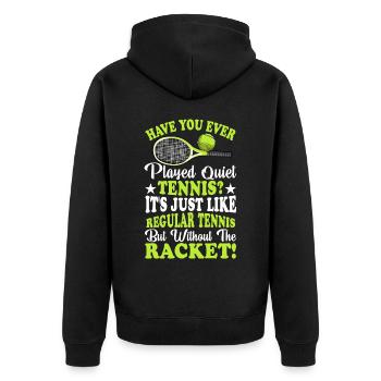 Haben Sie Ruhig Tennis Gespielt Spaß Sport - Unisex Premium Bio Zip Hoodie - Schwarz - Hinten - Nico (187cm)