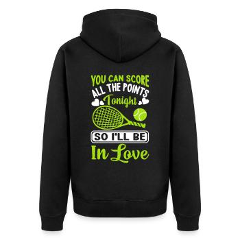 You can make points fun tennis sports player - Unisex Premium Organic Zip Hoodie - black - Back - Nico (187cm)