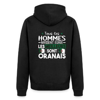 Oran Oranais Homme Algérie Algérien Cadeau Humour - Veste à capuche bio Premium Unisexe - noir - Dos - Nico (187cm)