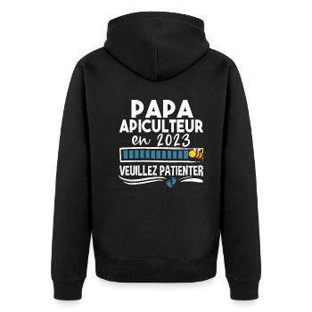 Papa 2023 Apiculteur Apiculture Cadeau Humour - Veste à capuche bio Premium Unisexe - noir - Dos - Nico (187cm)