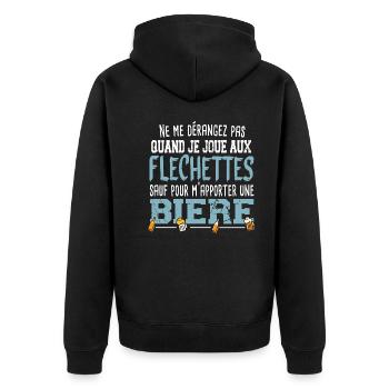 Fléchettes Bière Alcool Apéro Jeu Cadeau Humour - Veste à capuche bio Premium Unisexe - noir - Dos - Nico (187cm)
