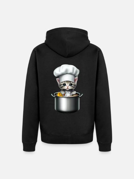 Chef Chat - Veste à capuche bio Premium Unisexe - noir