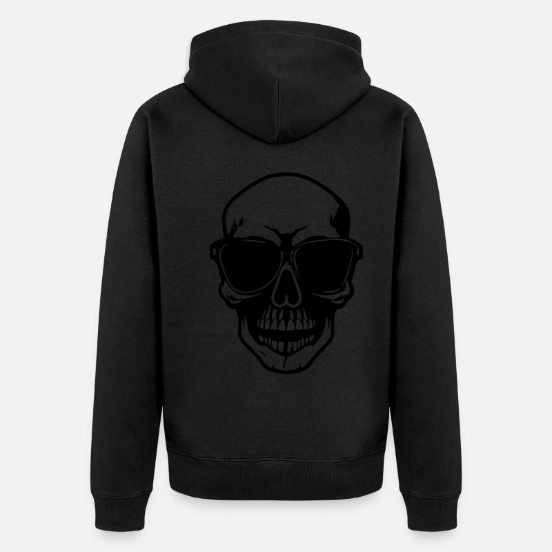 Squelette Cool Symbole Crâne - Veste à capuche bio Premium Unisexe - noir