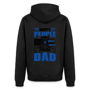Polizei Polizist Polizeibeamte - Unisex Premium Bio Zip Hoodie - Schwarz - Hinten - Nico (187cm)