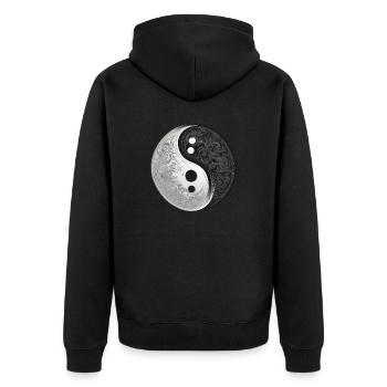 Power and energy - Unisex Premium Organic Zip Hoodie - black - Back - Nico (187cm)
