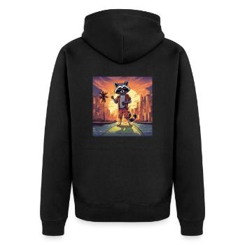 Raton laveur épique IV - Veste à capuche bio Premium Unisexe - noir - Dos - Nico (187cm)