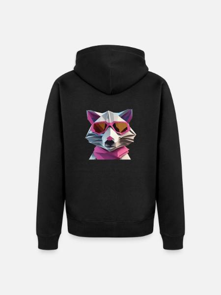 Epischer Waschbär II - Unisex Premium Bio Zip Hoodie - Schwarz