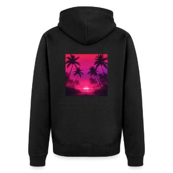 Plage Vintage - Veste à capuche bio Premium Unisexe - noir - Dos - Nico (187cm)