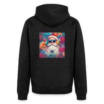 Cool Santa Claus with sunglasses - Unisex Premium Organic Zip Hoodie - black - Back - Nico (187cm)