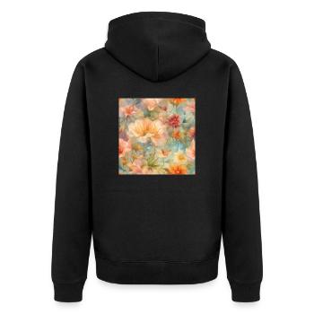 Mer de fleurs - Veste à capuche bio Premium Unisexe - noir - Dos - Nico (187cm)