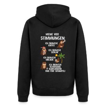 Mes quatre humeurs - Veste à capuche bio Premium Unisexe - noir - Dos - Nico (187cm)