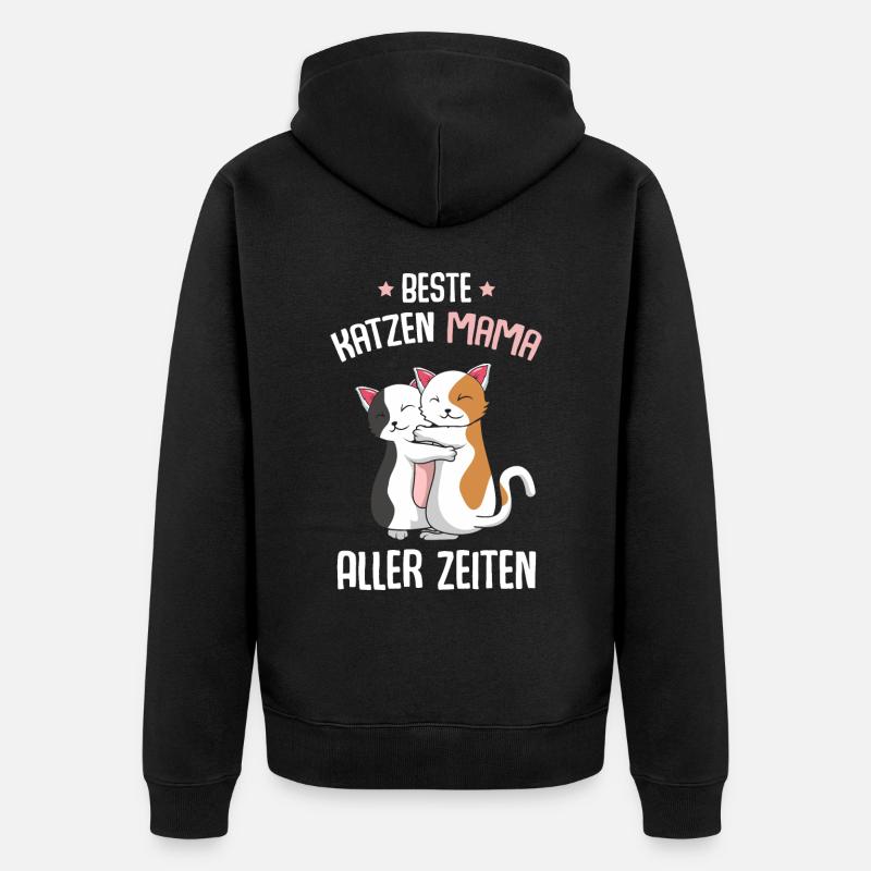 Meilleure maman chat - Veste à capuche bio Premium Unisexe - noir