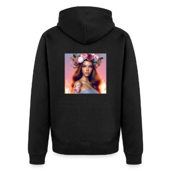 Schön. - Unisex Premium Bio Zip Hoodie - Schwarz - Hinten - Nico (187cm)