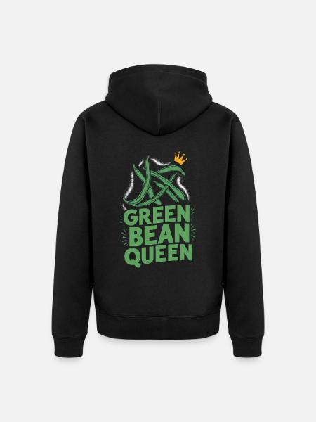 Grüne Bohnen - Unisex Premium Bio Zip Hoodie - Schwarz