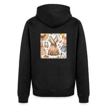 Look of the day. - Unisex Premium Organic Zip Hoodie - black - Back - Nico (187cm)