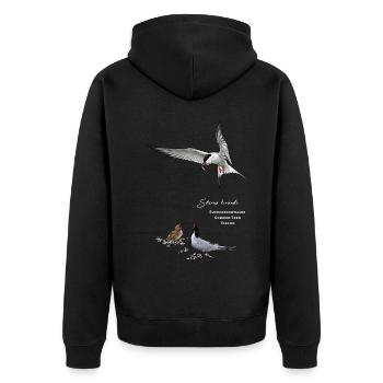 Flussseeschwalbe - Unisex Premium Bio Zip Hoodie - Schwarz - Hinten - Nico (187cm)
