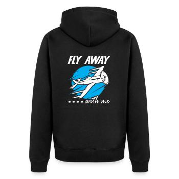 Fly Away With Me - Unisex Premium Bio Zip Hoodie - Schwarz - Hinten - Nico (187cm)