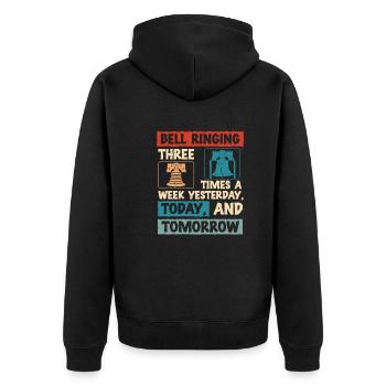Funny Bell Ringing Hobby Three Times A Week For - Unisex Premium Bio Zip Hoodie - Schwarz - Hinten - Nico (187cm)
