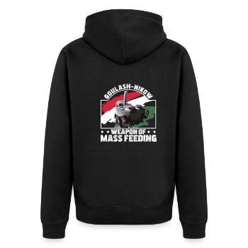 Goulash Cannon Goulash-Nikow Mass Feeding Hungary - Unisex Premium Organic Zip Hoodie - black - Back - Nico (187cm)